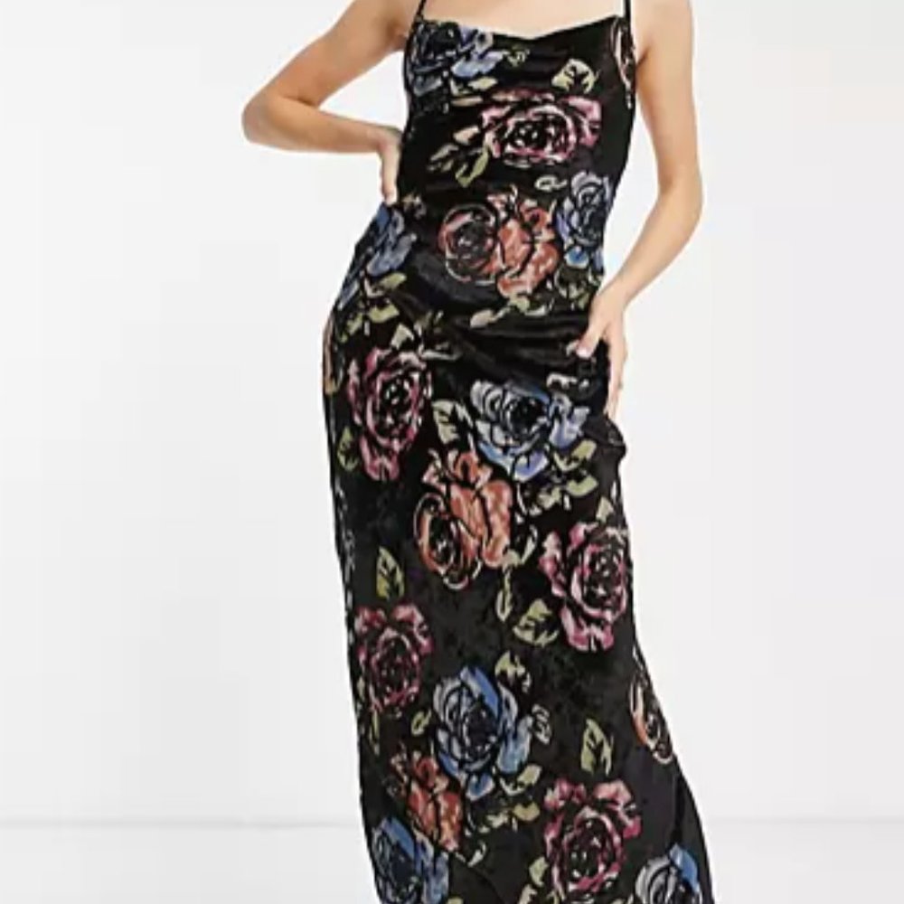 ASOS DESIGN velvet slip dress